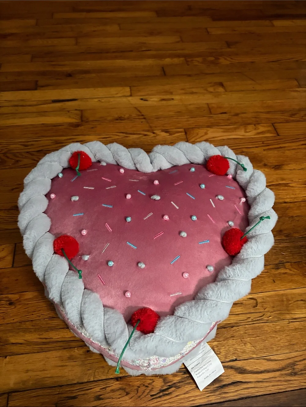 cupcakes & cashmere Plush Faux Fur Throw in Gray with Berry Backing